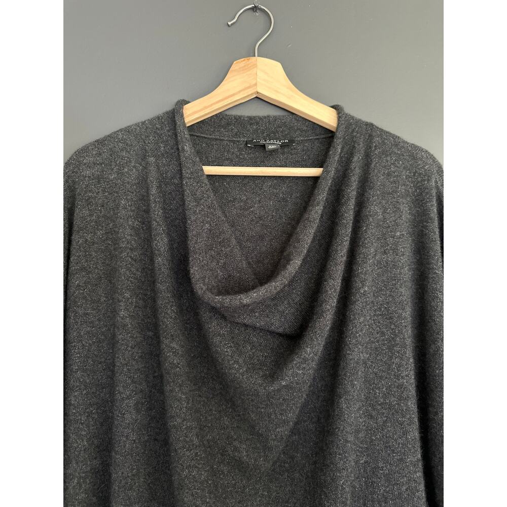 Ann Taylor Gray 100% Cashmere Cowl Neck Long Sleeve Sweater Size XXL - Picture 3 of 7
